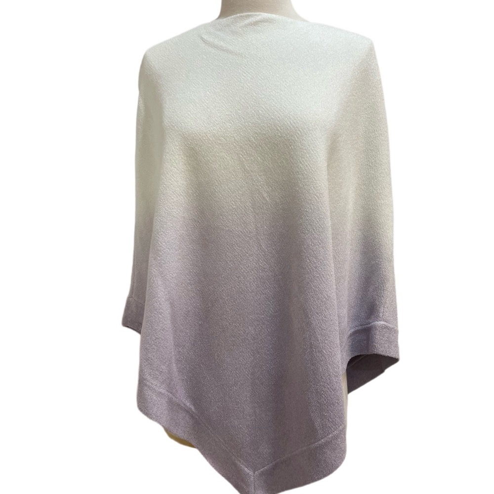 Barefoot Dreams Cream and Gray Ombre Poncho